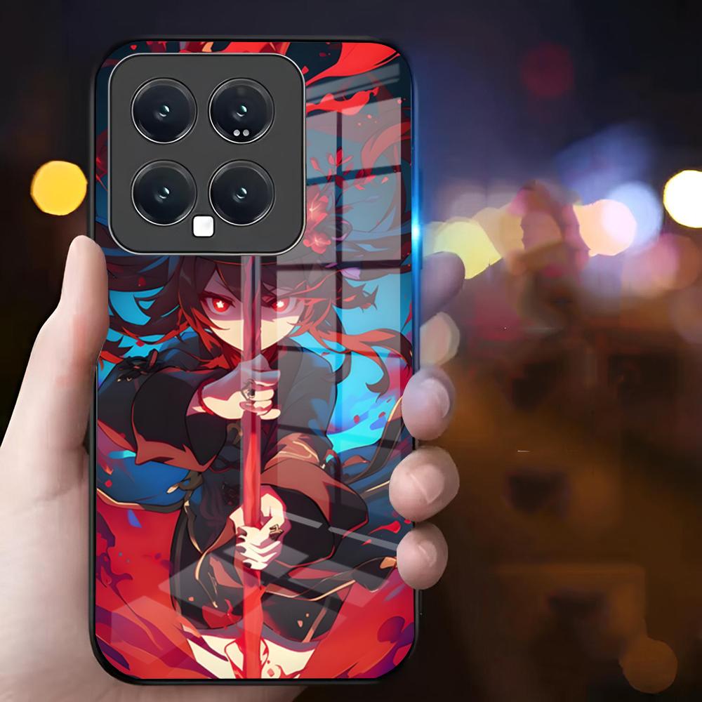 

Чехол для телефона Hutao Genshin Подходит для Xiaomi 15 14 13 12 11 POCO REDMI NOTE Pro Стеклянный чехол для телефона Премиум Новый Популярный Xiaomi 12T