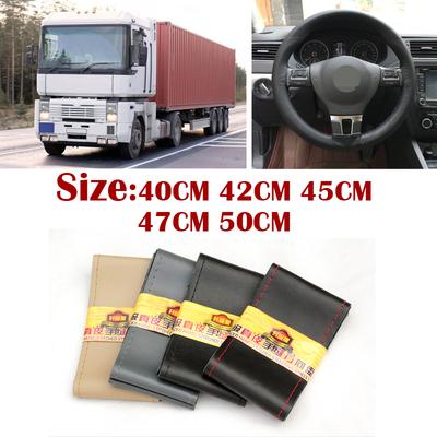 RV Kamyon için ekstra büyük direksiyon simidi kapağı mikro fiber deri araba direksiyon simidi örgüsü Dayanıklı 40 42cm 45cm 47cm