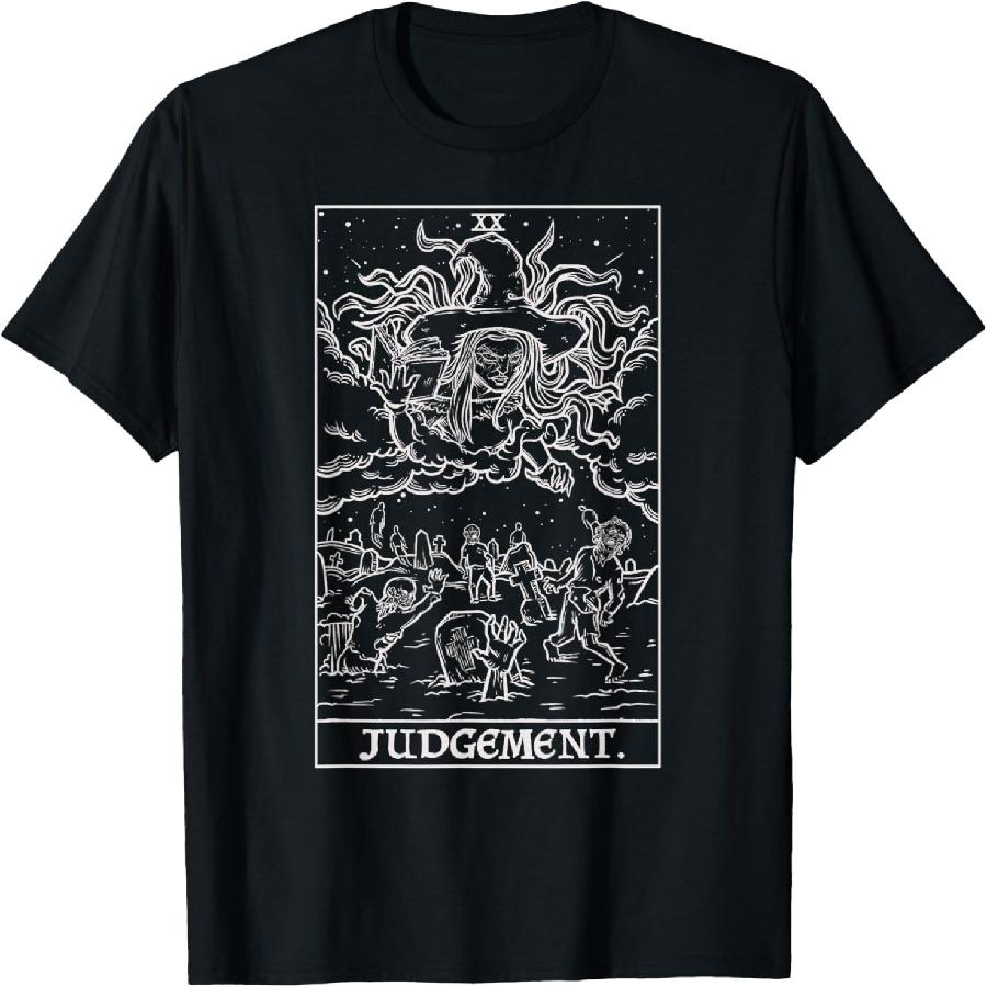 Judgement Tarot Card Halloween Witch Necromancy Zombie Goth T-Shirt XXXXXL чёрный