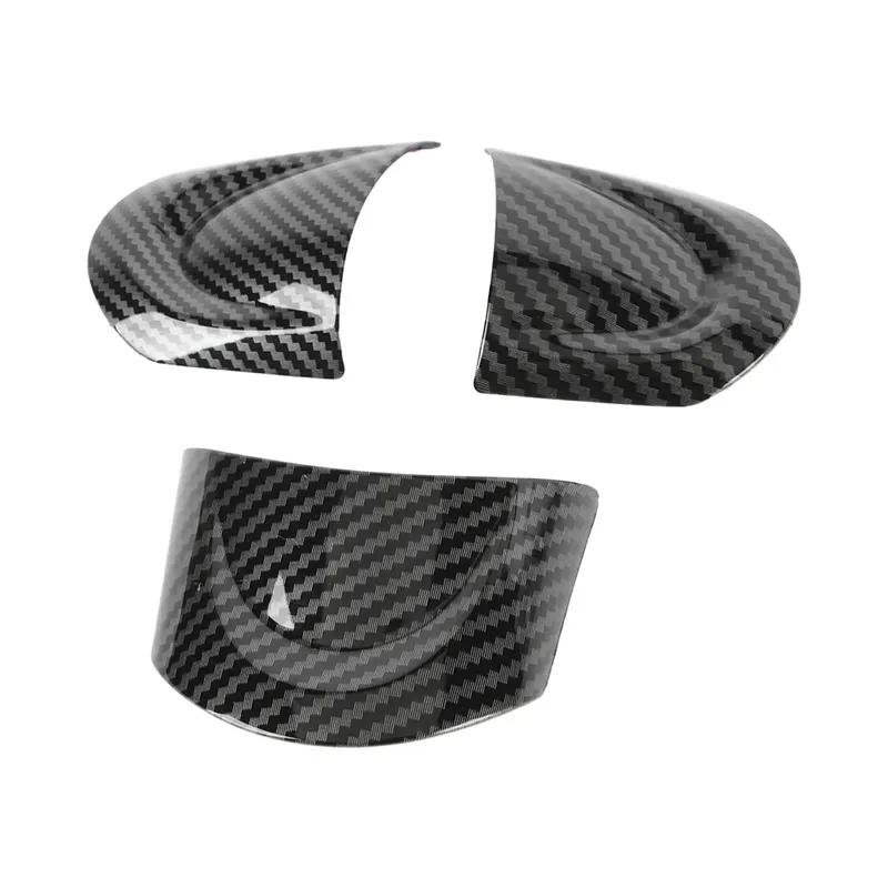 3Pcs/Set Car Steering Wheel Trim Carbon Fiber Look Interior Cover Sticker for Mini Cooper R54 R56 Clubman R55 Crossover R60