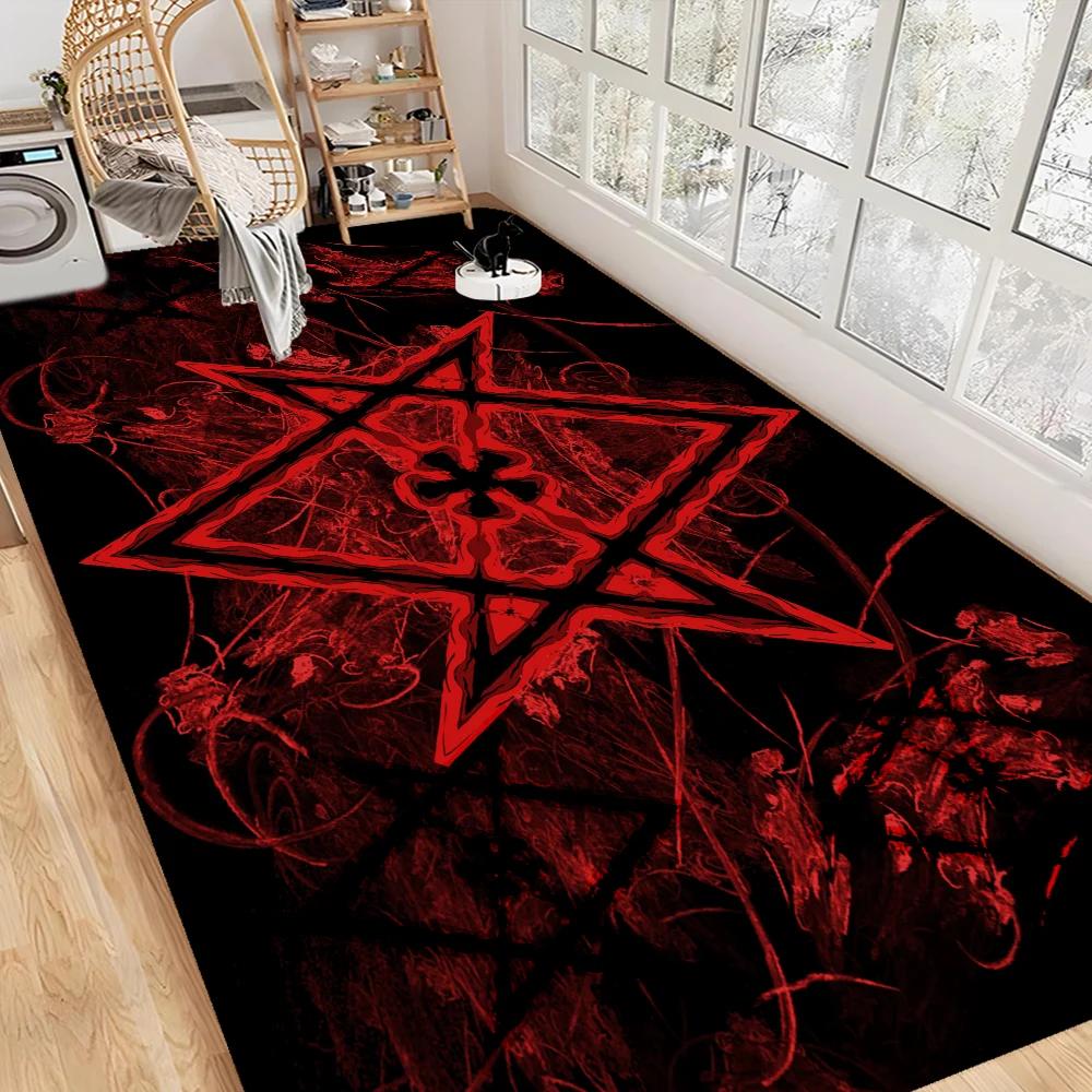 Satanic Baphomet Floor Mat INS Style Soft Bedroom Floor House Laundry Room Mat Anti-skid Household Carpets