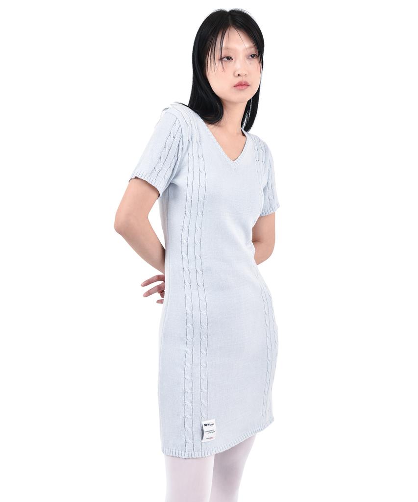 KATHARSIS Mini Cable Knit Dress Sky Bl_One Size