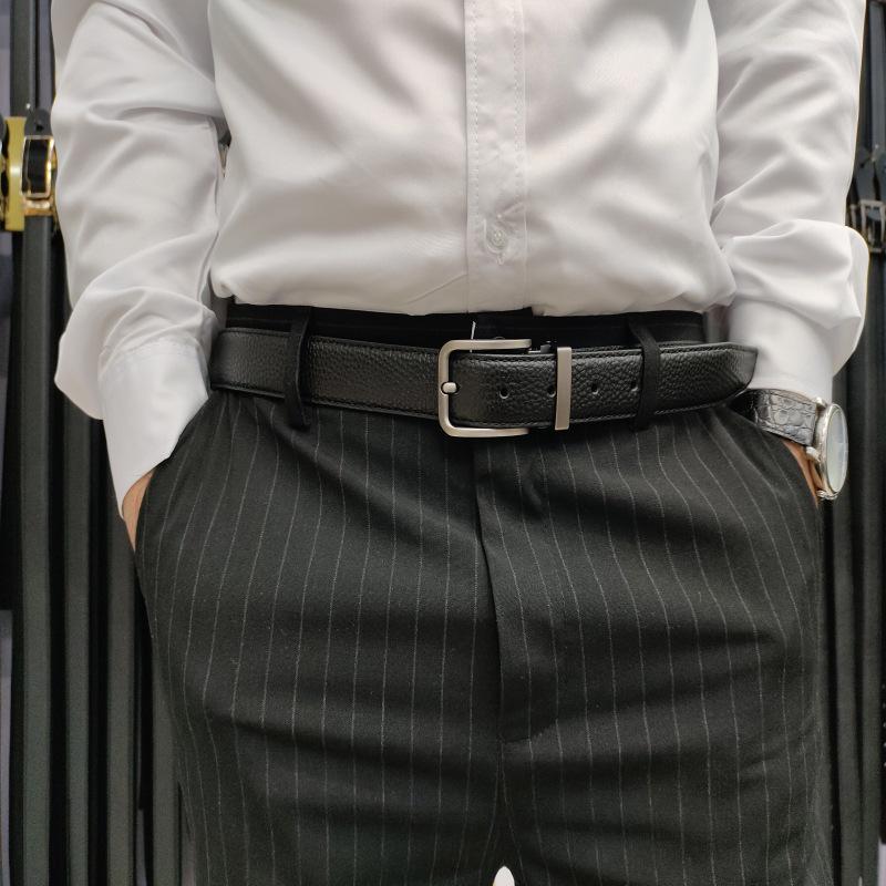 Herren Gürtel aus echtem Leder mit Dornschließe - 3,0 cm breit, Oberleder Rindsleder, Vielseitig für Business & Freizeit