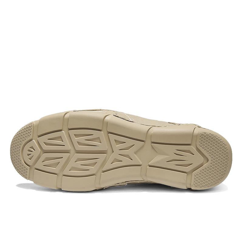 Мужские кожаные ботинки ручной работы. Осенние повседневные кожаные туфли из спилка — фото 6