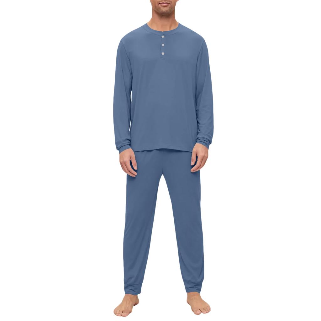 Set Pigiama da Uomo, Manica Lunga e Pantaloni Lunghi, Set Due Pezzi