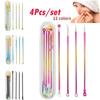 4pcs/set Stainless Steel Blackhead Comedone Acne Corrector Remover Extractor Skin Care Pore Cleaner Needles Remove Tools LM