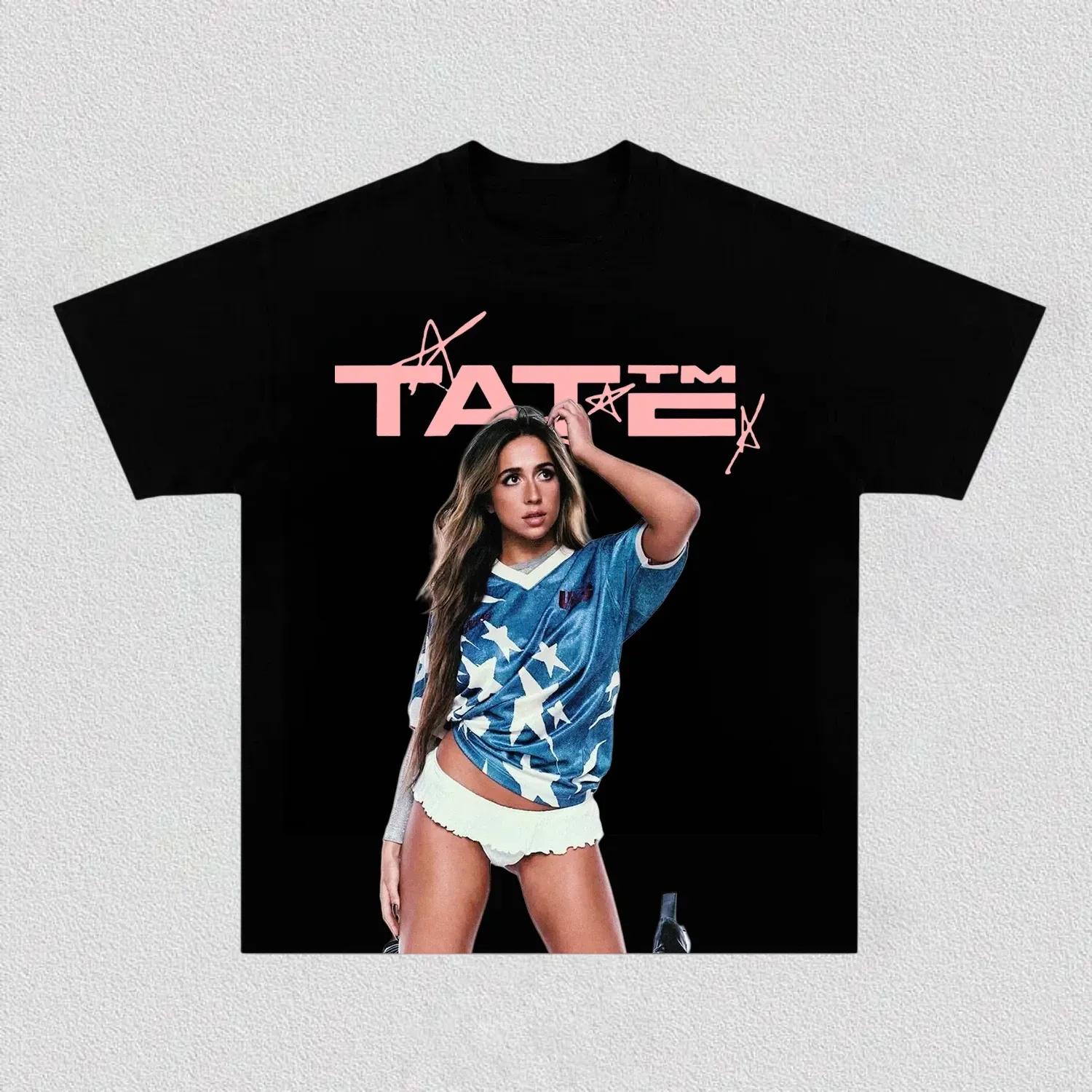 

Singer Tate McRae Portrait Graphics Tshirt Unisex Shirt 2026 Summer New Unisex Women Luxury Fashion Cotton Oversize Tshirt Y2K 4XL