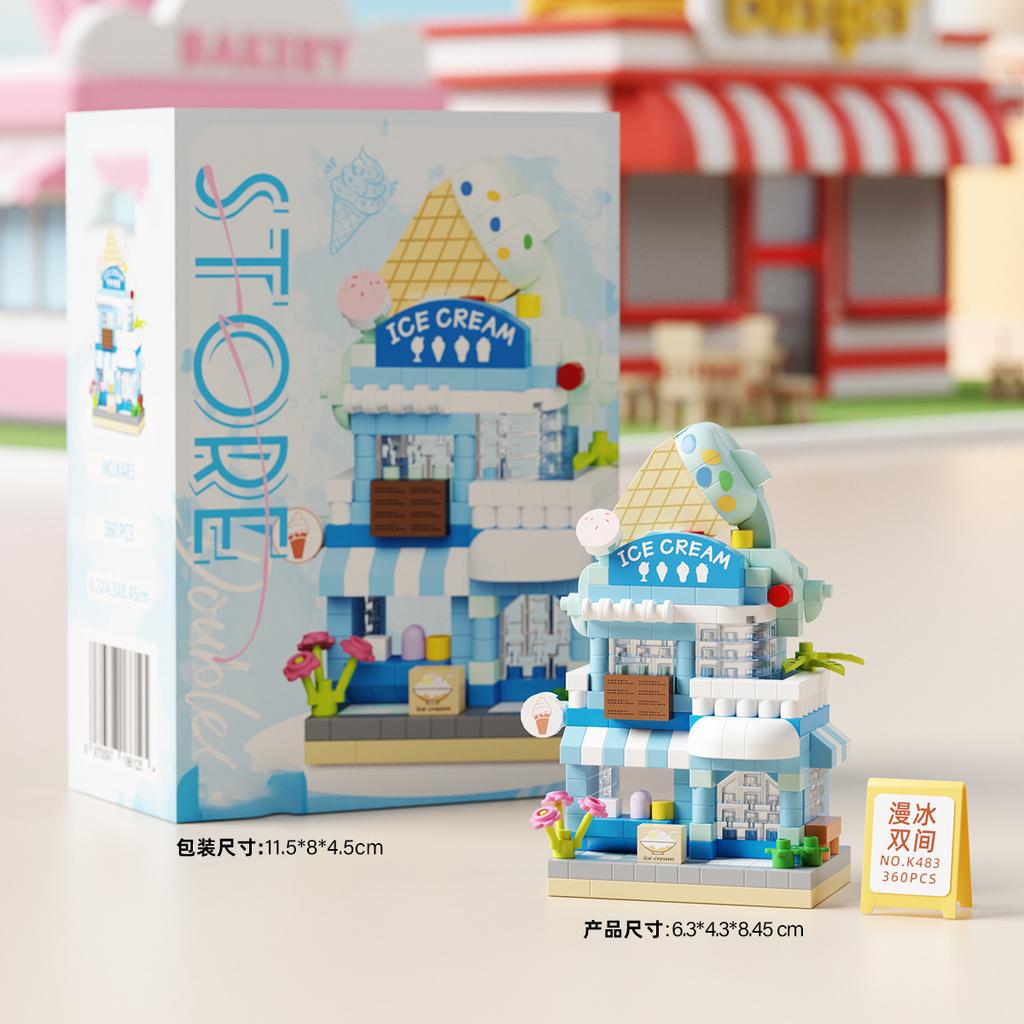 Moc Building Blocks Street View Moc Bricks Sets for Adults Boy Micro Construction Set Mini Food Truck Model Assembling Toy Gifts