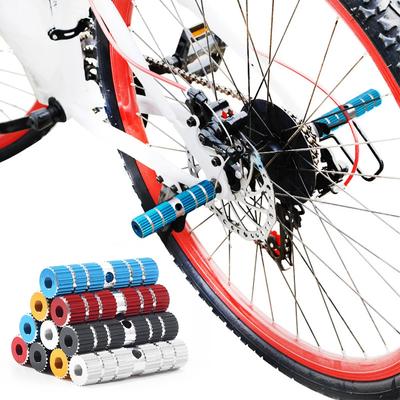 1 Pair Bicycle Bazooka Mountain Bike Rear Wheel Foot Pad Pedal Foot Rest Round Non-Slip Aluminum Pedal Riding Accessories