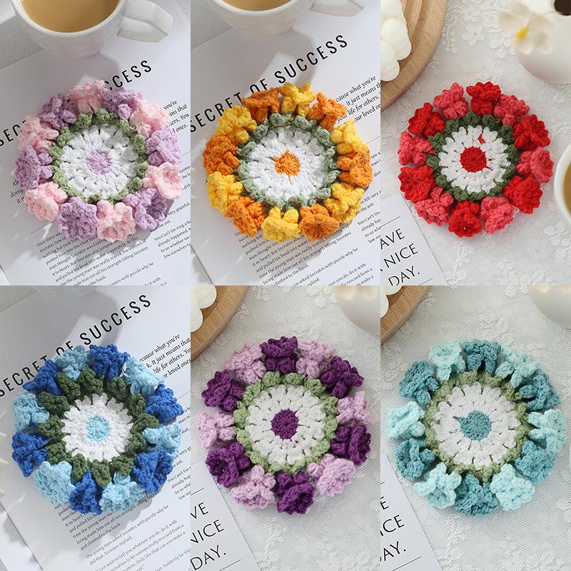 Crochet Coaster Lily Of The Valley Flower Coaster Crochet Flower Placemat Bouquet Cup Pad Coffee Mug Cup Mat Mother'S Day Gift