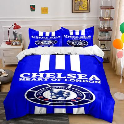 Chelsea Football Club Bedding Set Bedding Duvet Cover Set Duvet Cover Pillowcases Home Decor (1 * Duvet Cover 2 * Pillowcases, Without Duvet Insert)
