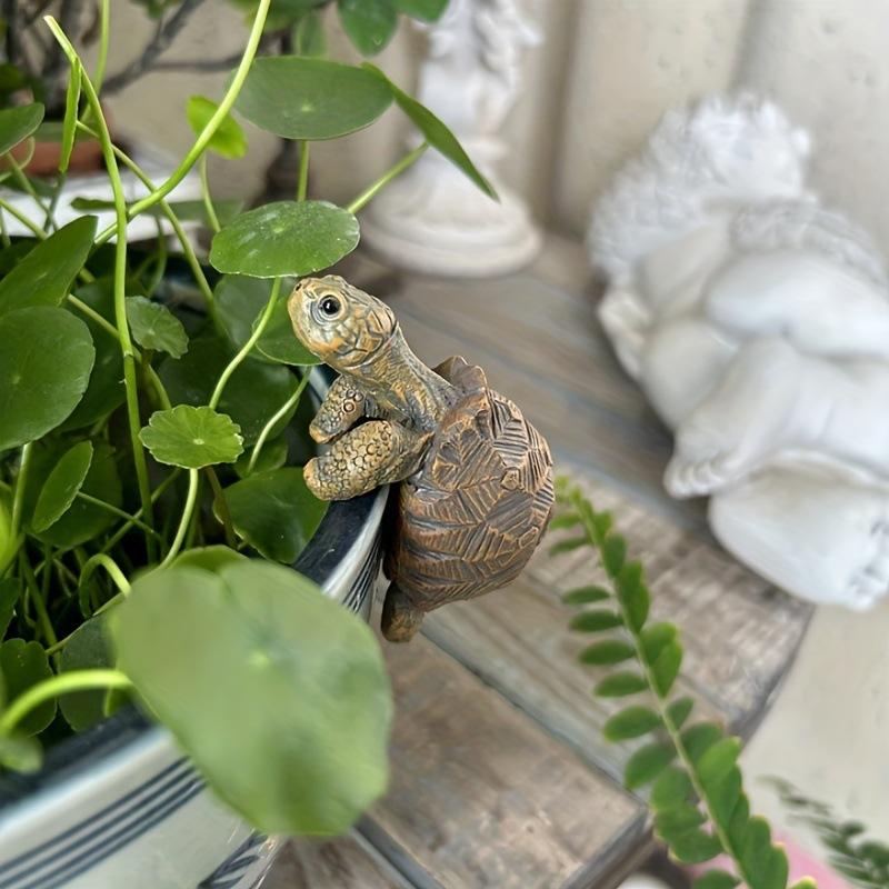 Tortoise Figure Plant Pot Hanger, Resin Hanging Turtle Statue Plant Decorations Cute Turtle Statue Figurines Planter Pot Hangers A