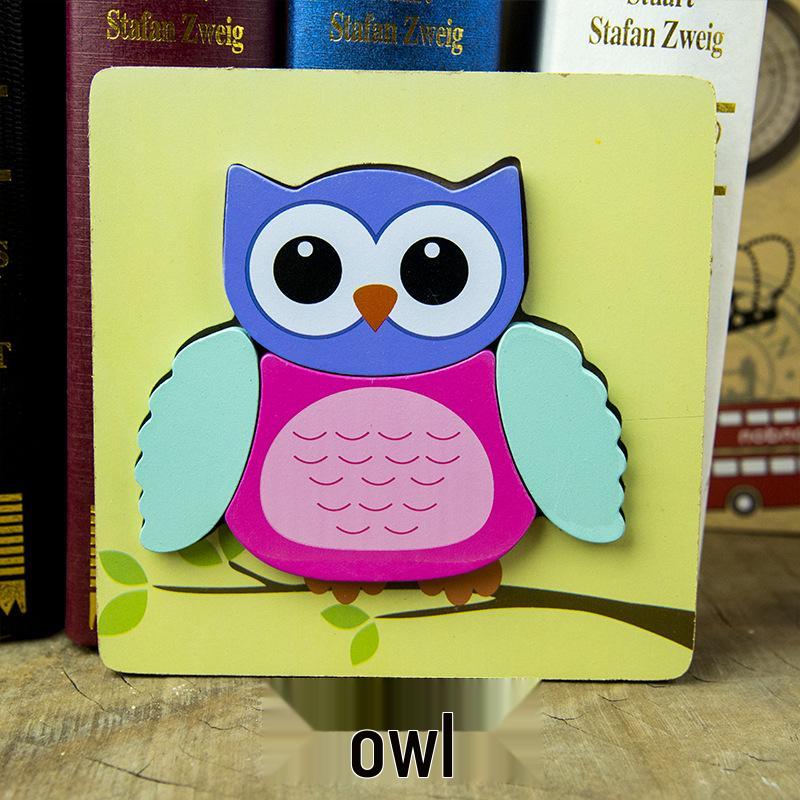 Animal 3D Wooden Jigsaw Puzzle Board for Toddlers (1-3 Years)