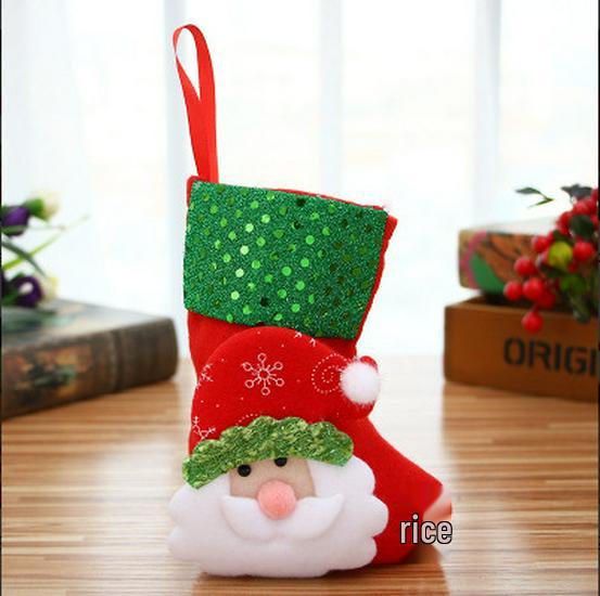 

Рождественские чулки Санта-Клауса с пайетками для маленьких подарков и конфет