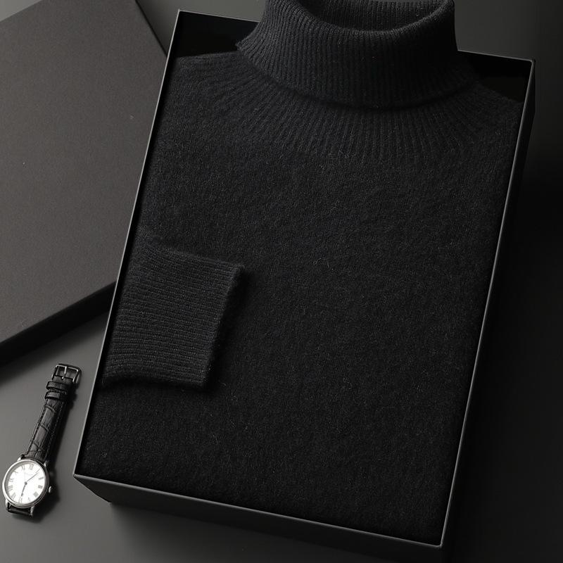 Cashmere 2025 Men's High Neck Solid Color Pullover Sweater - Autumn/Winter Collection