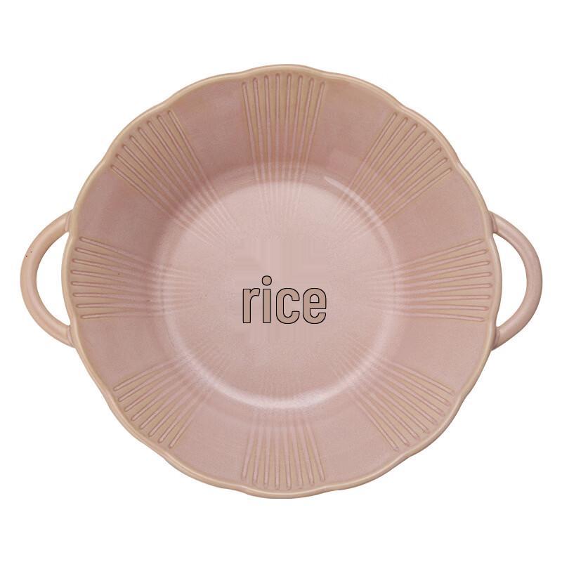 Retro Kiln Glazed Double-Handle Ceramic Bowl