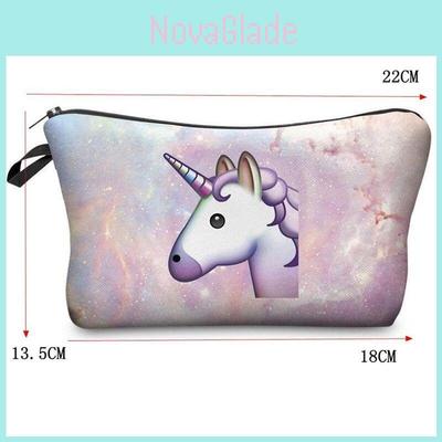 Adorable Unicorn Make Up Bag Emoji Cosmetic Travel Case Ideal For Girls And Ladies