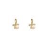 Bow slightly inlaid zircon ear buckle exquisite small pearl earrings light luxury high sense sweet temperament versatile earrings