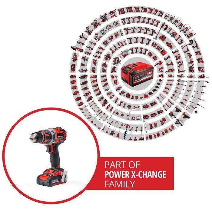 Einhell professional perceuse visseuse à percussion sans fil tp-cd 18/50 li-i bl pxc (18v) livré avec 2 batteries et chargeur