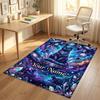 Cosmic Cat Theme Soft Crystal Velvet Rug Custom Name & Text Print Non Slip Floor Rug for Bedroom Living Room