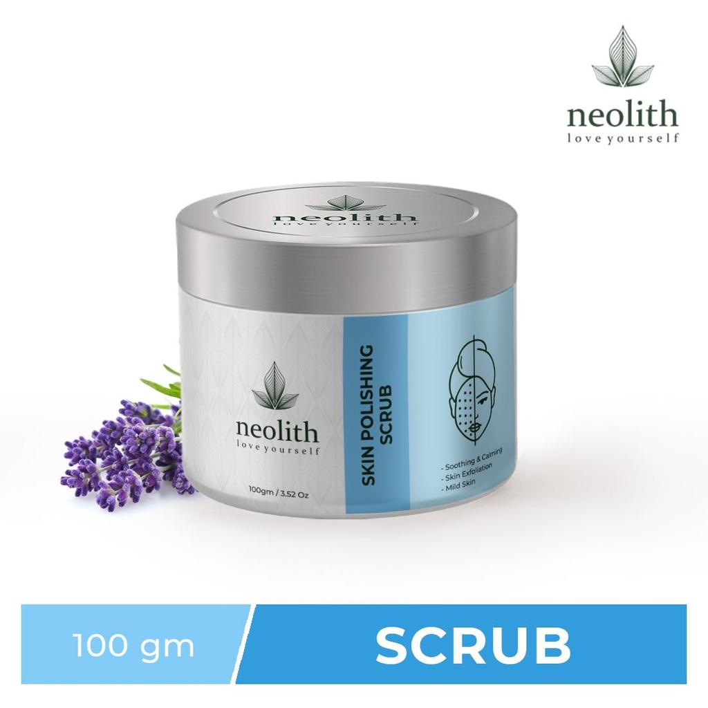 Neolith Gommage visage polissant pour la peau à la vitamine E et à l'huile d'amande (100g) pour exfoliation douce et élimination du bronzage, élimination des points noirs