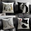 Cute Cartoon Plush Cat  Pillow Case Linen Cushion Covers For Decorative Sofa Home Pillows Case Car Chair Pillows Cases
