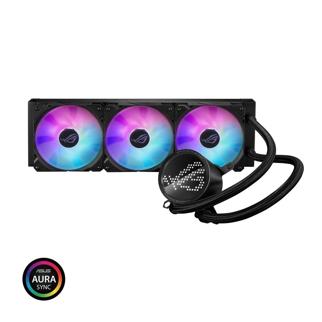ASUS ROG Ryuo III 360 CPU Liquid Color with Asetek 8th Generation Pump Anime Matrix LED Display and ROG ARGB Cooling All-in-one Solution, Fan.
