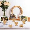 12PCS Wooden Place Card Holders Star Heart Shaped Name Card Clips Photo Display Stand  Birthday