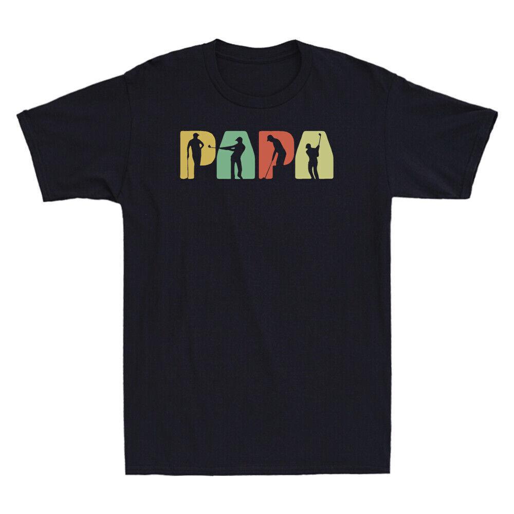 Papa Golf Dad Gift For Birthday Father s Day T Shirt Golfer Tee Short Sleeve Top S