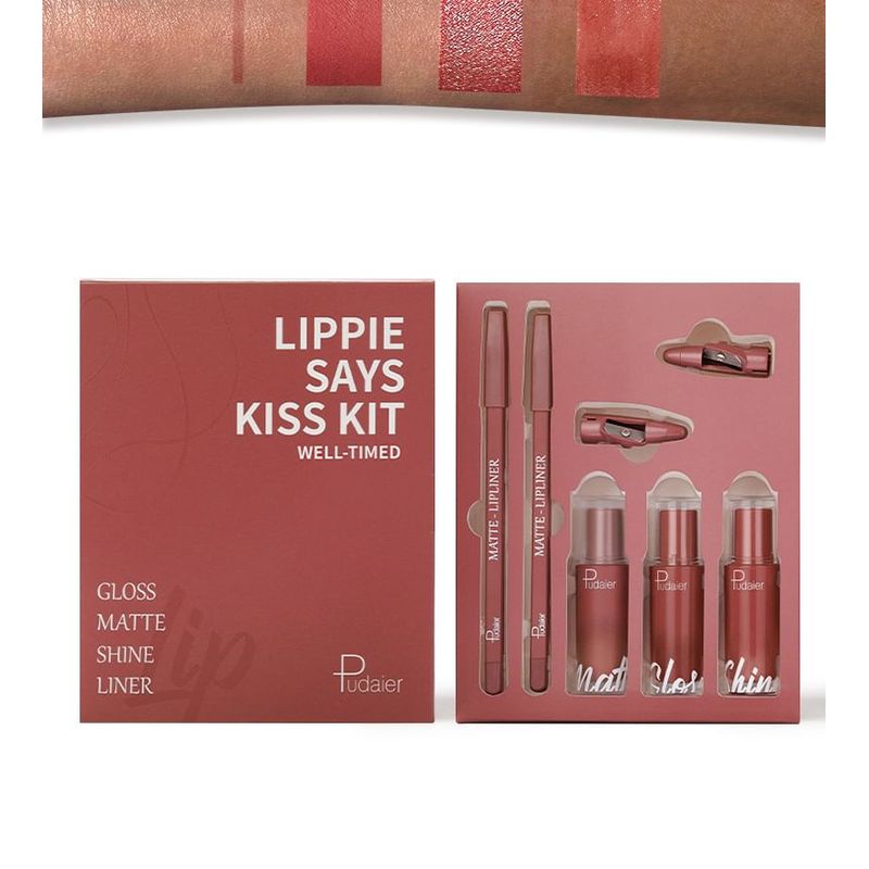 Pudaier - Matte & Pearlescent Liquid Lipstick Set - 6 Types