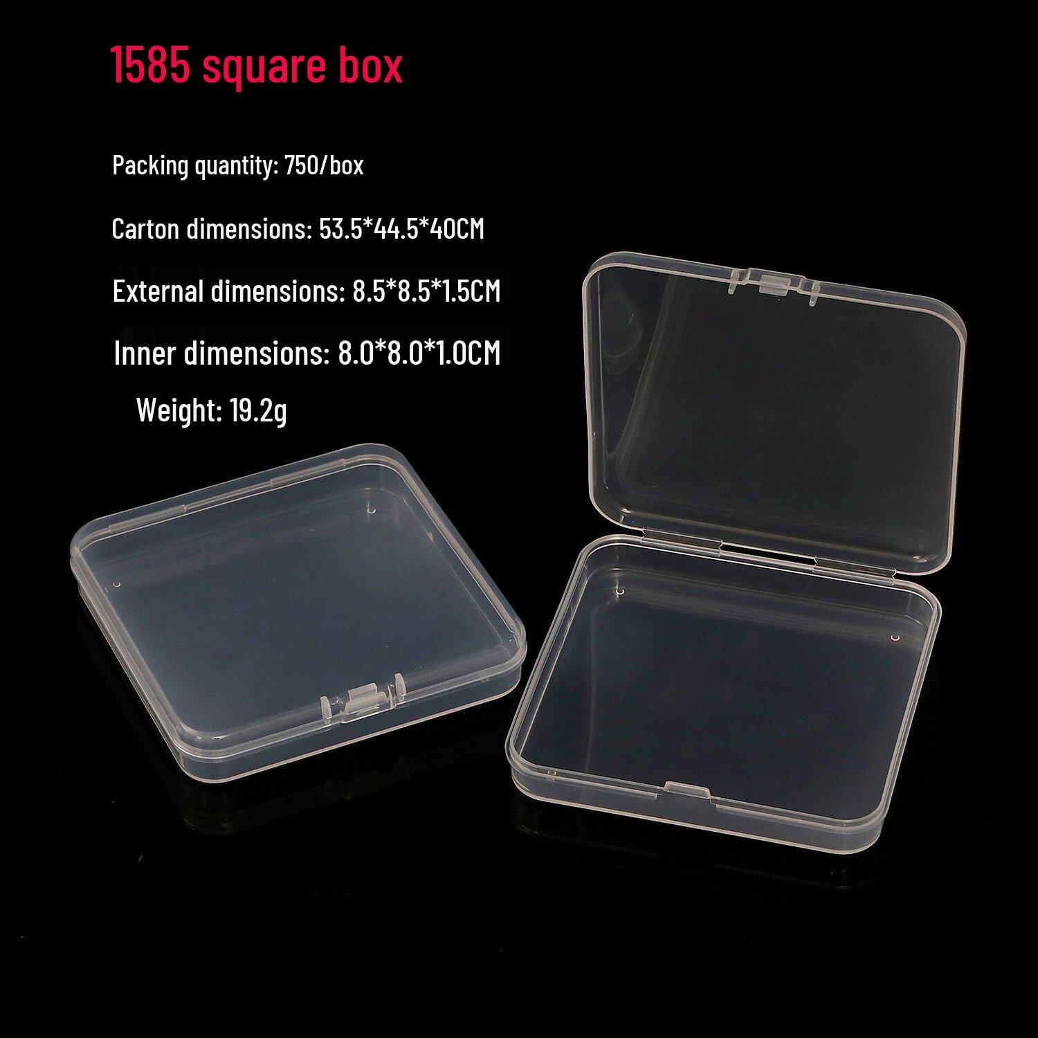 1.5cm High Transparent Plastic Square PP Sample Packaging Mini Storage Box