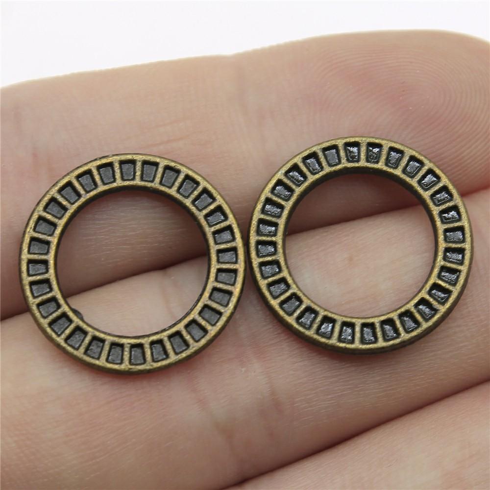 10pcs Round Circle Tibetan Bronze Silver Color Pendants Antique Jewelry Making DIY Handmade Craft Charms For Jewelry Making
