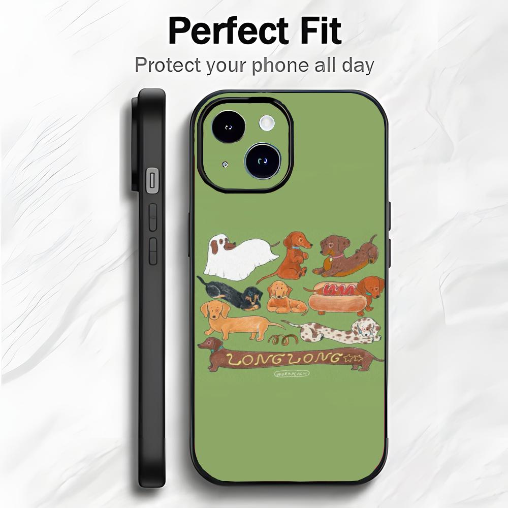 Cute Long Dog D-Dachshund Phone Case Phone Case Soft Packaging Lightweight For iPhone17 16 15 14 13ProMax
