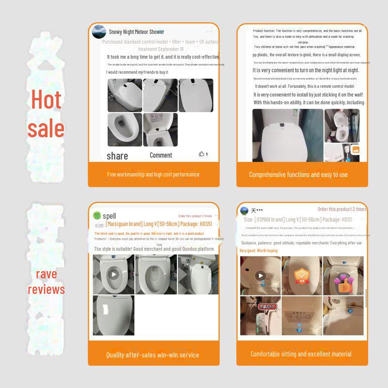 Scaun de toaletă inteligent încălzit cu spălare și spălare feminină, potrivire universală