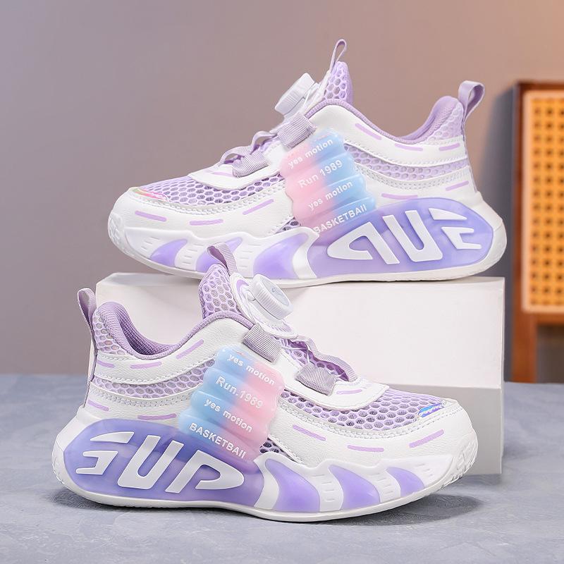 Boys' Sneakers Summer Single Mesh 2025 New Children's Breathable Mesh Shoes Middle and Older Children's Mesh Running Hollow Classmate