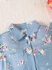 Fashion Baby Girl 2PCS Floral Print Outfit Set Ruffle Sleeve Button Down Shirt + Shorts for 0-3Y Newborn Casual Summer Clothes