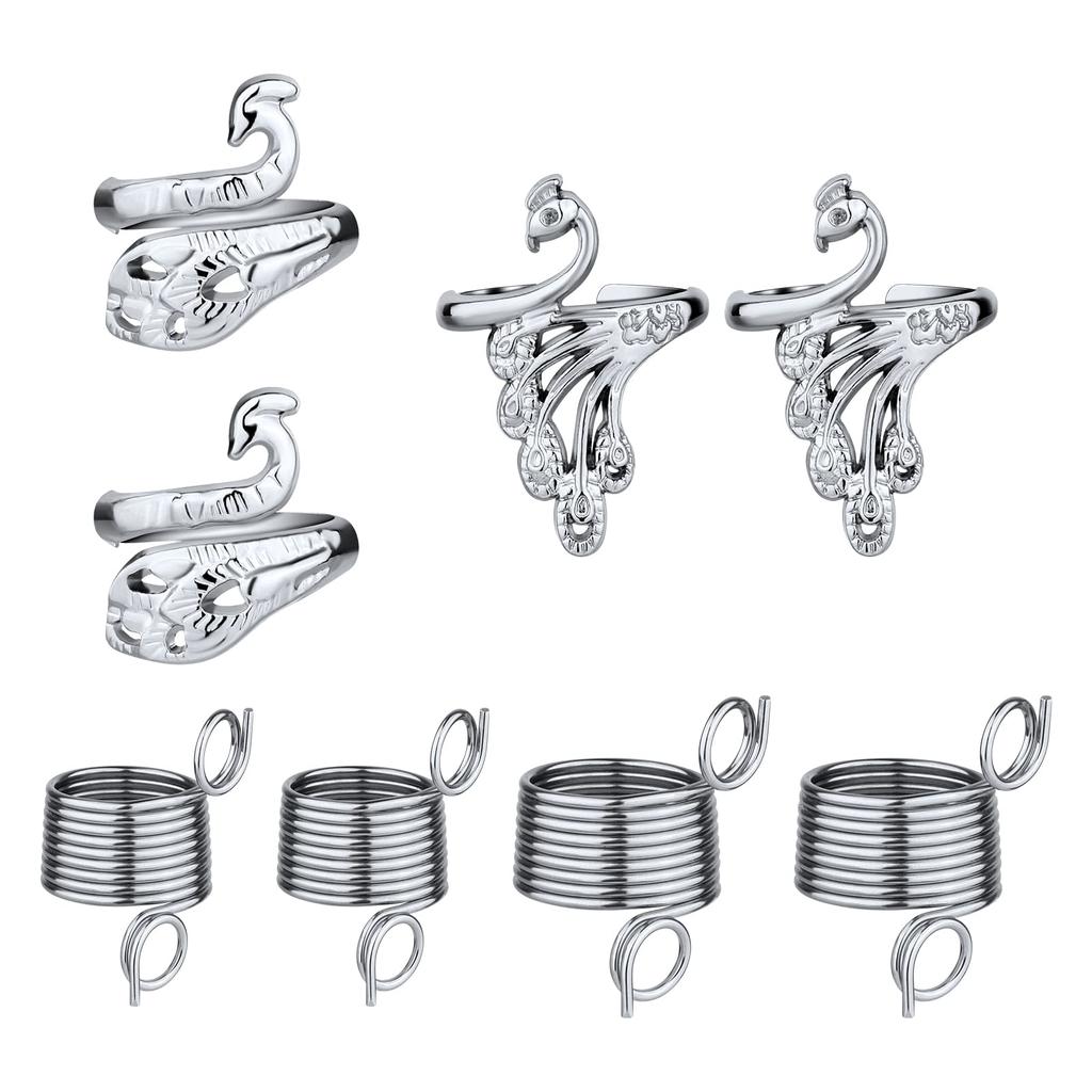 Crochet Rings 8 Pcs Adjustable Thread Guides Silver