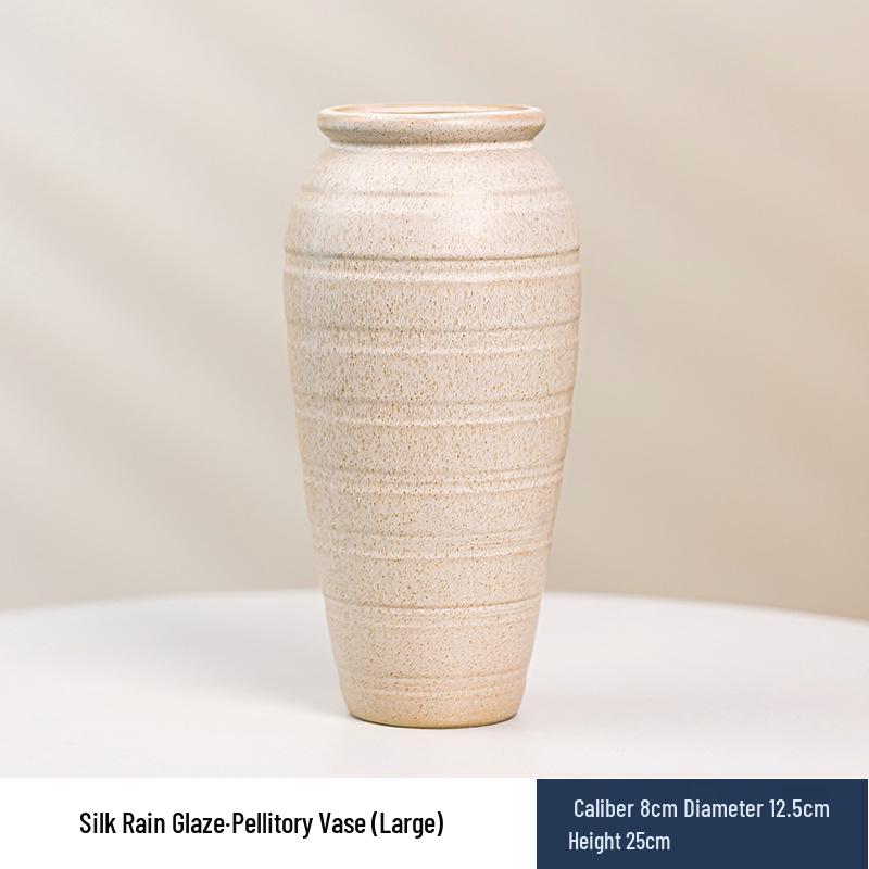 Wabi-Sabi Ceramic Vase: Elegant Hydroponic Bamboo Arrangement for Living Room & Dining Table