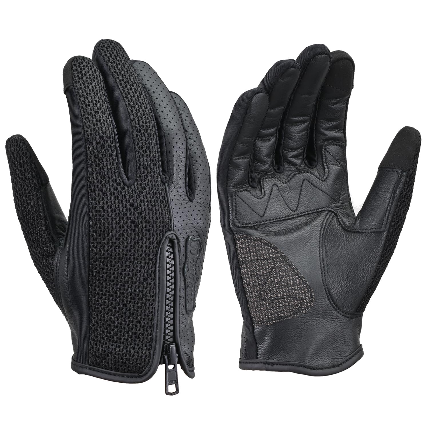 

Daytona Motorcycle Genuine Leather Palm Smartphone Punched Partial Mesh XL 46126 Gloves, Spring/Summer, (Goat Leather), Compatible, Leather, Fit, чёрный