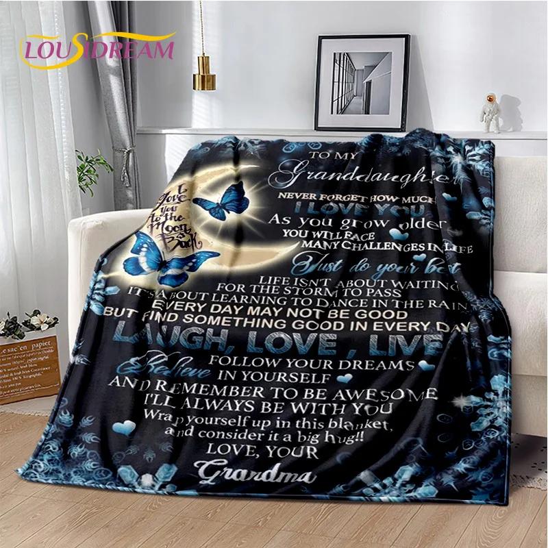 29 Style New Gift To My Son Daughter Grandedaughter Letter  Blanket,Soft Throw Blanket for Home Bedroom Bed Sofa Picnic Cover