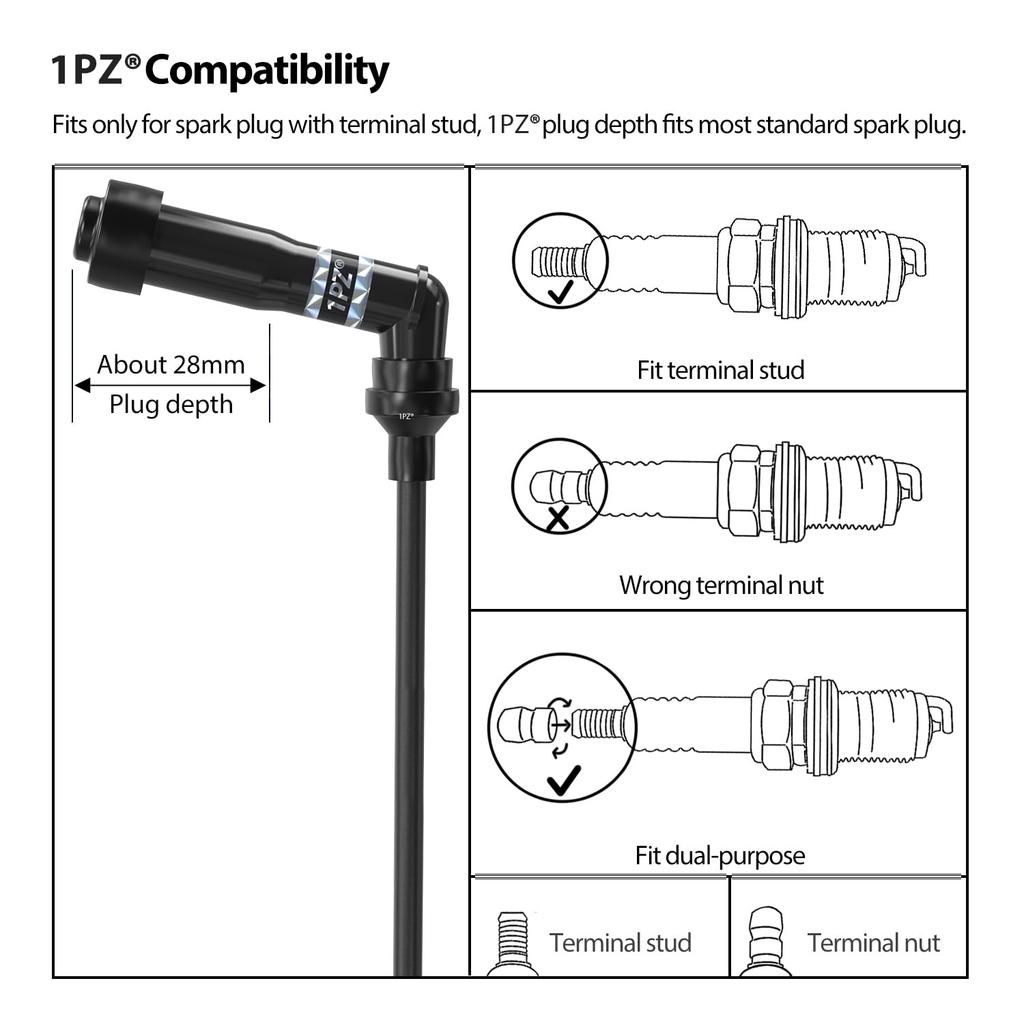 1PZ JP9-SW2 Reinforced Ignition Coil Plug Cord Suzuki Balti 250 SYM250 Skywave 250 400 Desperado 400 Outside Motorcycle Maintenance Parts