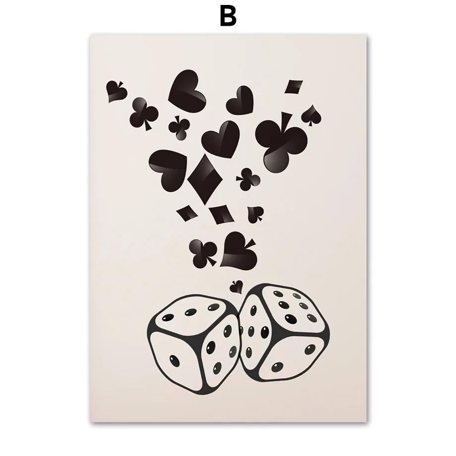 Vintage Black Queen Of Spade Poker Wall Art, Canvas Painting, Nordic Prints, Pictures for Living Room, Lucky You