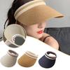 Summer Empty Straw Hat Beach Sunscreen Visor Cap UV Hats Caps Sun Woven Hat Hand Protection Brim Big Protection Sun