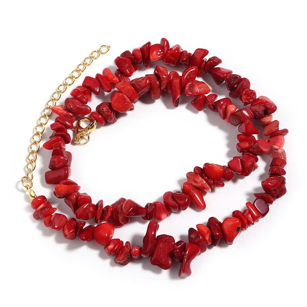 1 Strand 43cm Irregular Gravel Bead Choker Necklace Natural Stone Crystal Necklace Lobster Clasp Chain For Women Jewelry Gift