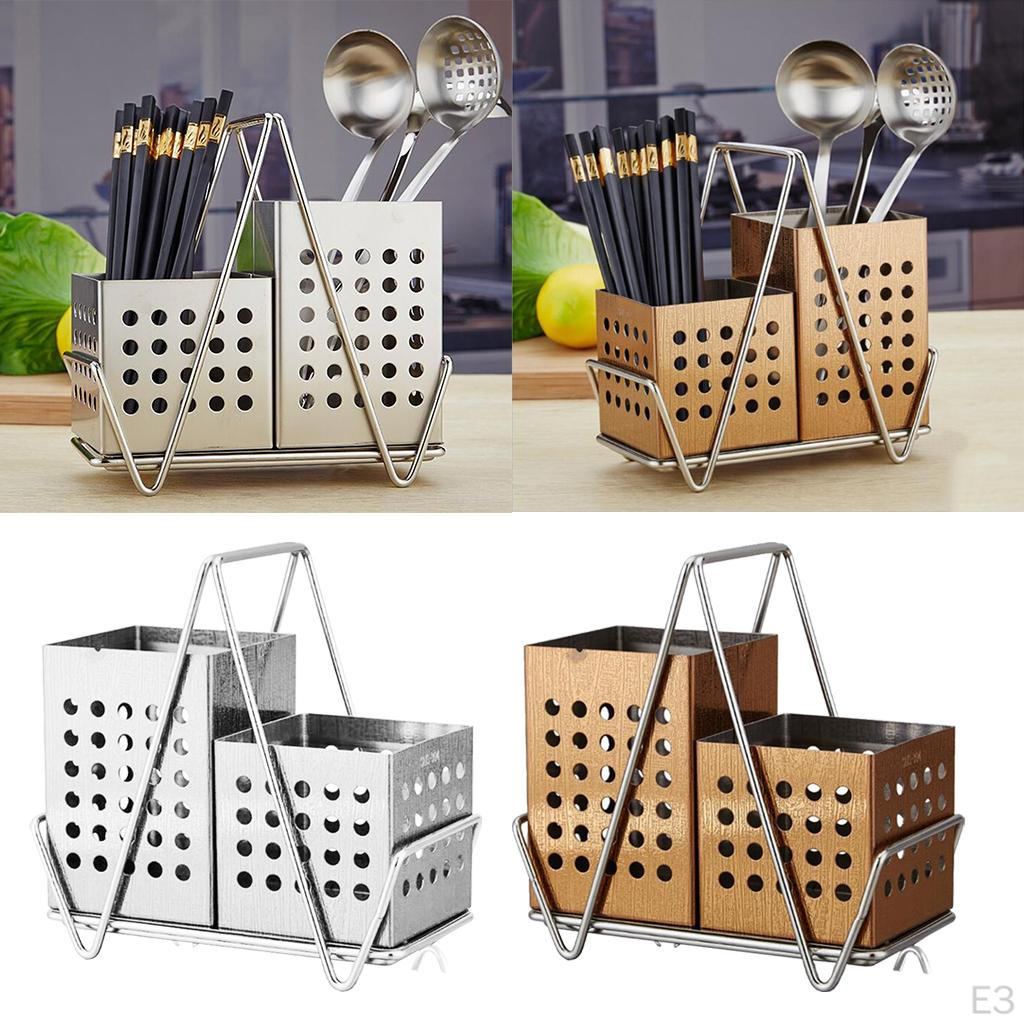 1pc Stainless Steel Cutlery Holder Drainer Storage Chopsticks Organizer Rack