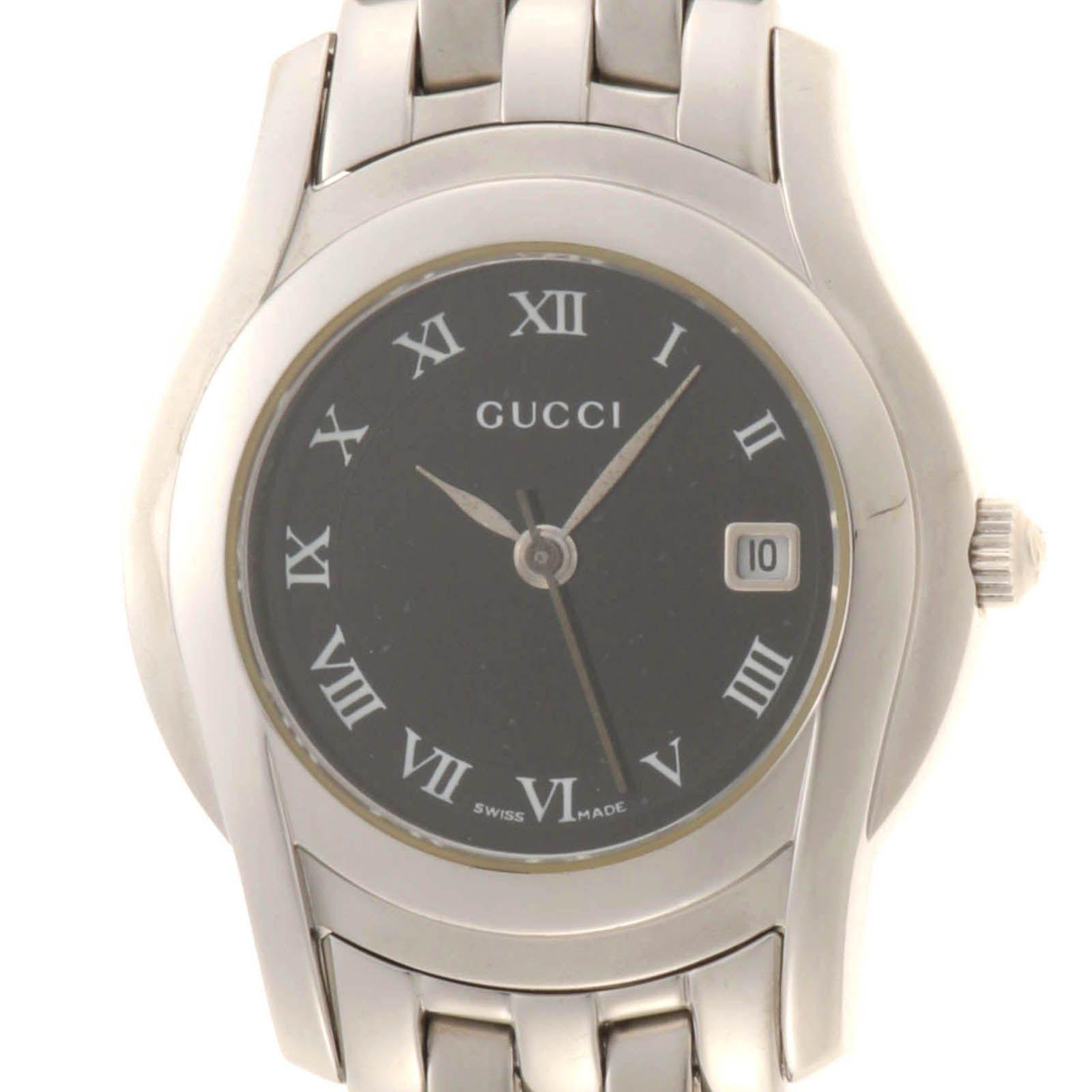 Used GUCCI G-Class 5500L Stainless Steel Quartz Black Dial Ladies [Used] [430] 2148104153135