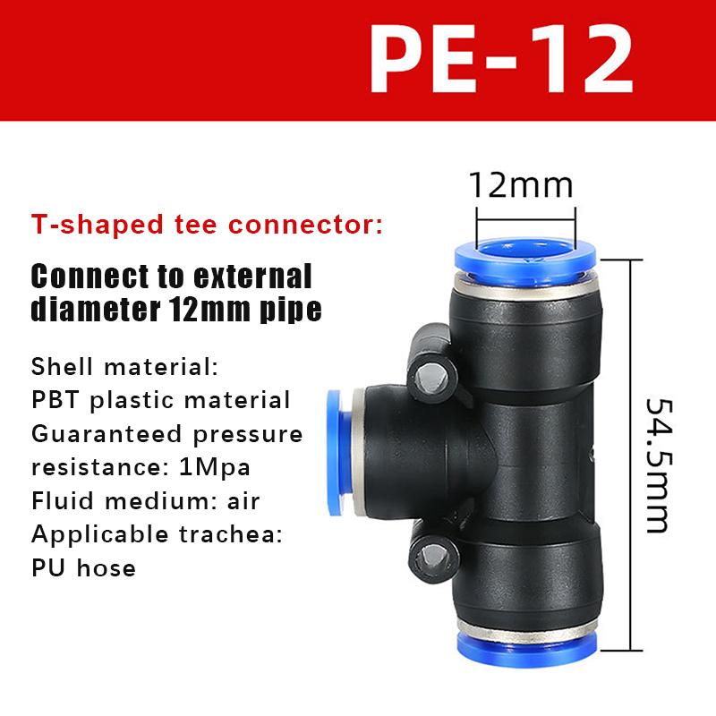 PU PE PV Pneumatic Fittings 10PCS 8mm 12mm Quick Release Pipe Connector for Air Tool Systems