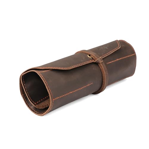 TOURBON Sacoche à Outils en Cuir Organisateur d'Outils de Travail Sac à Ciseaux Étui à Couteaux