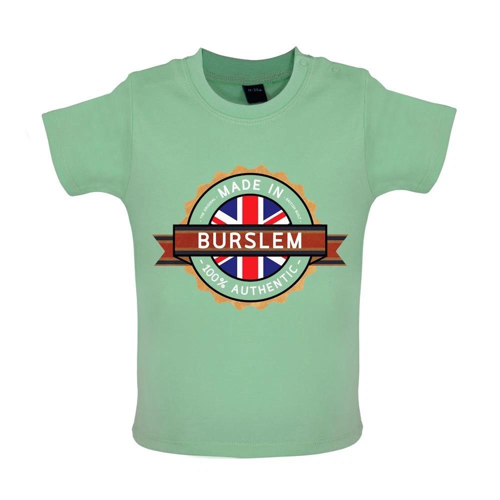 Made In BURSLEM - Baby Kids Boys Girls Unisex T-Shirt / Babygrow - Town City Village Born Love Live 110