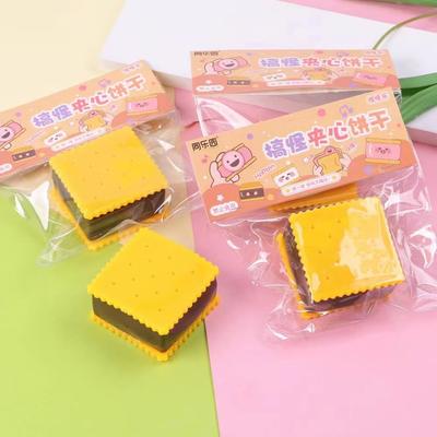 1 adet Simülasyon Mini Sandviç Kurabiyeleri Pinch Oyuncakları Yaratıcı Tuhaf Atıştırmalıklar Yüksek Değer Yavaş Geri Tepme Stres Giderici Oyuncaklar